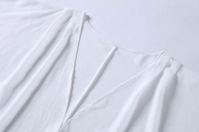 Olrain كيمونو كاردينغ كيبز نسائي مزخرف بطبعة زهور من أولراين بأكمام بات 3/4 فضفاضة وعادية (صغير، أبيض-2) - Image 4